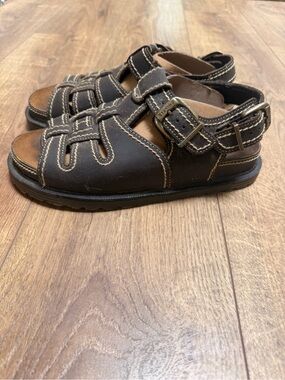 Earth Shoe Woodstock 3 Leather Fisherman Sandals Brown Adjustable Comfort Mens 9